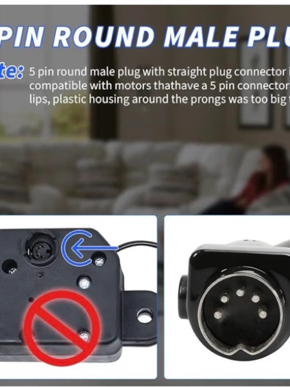 Universal Lift Chair Hand Control Remote with Cable for Catnapper 5 prong